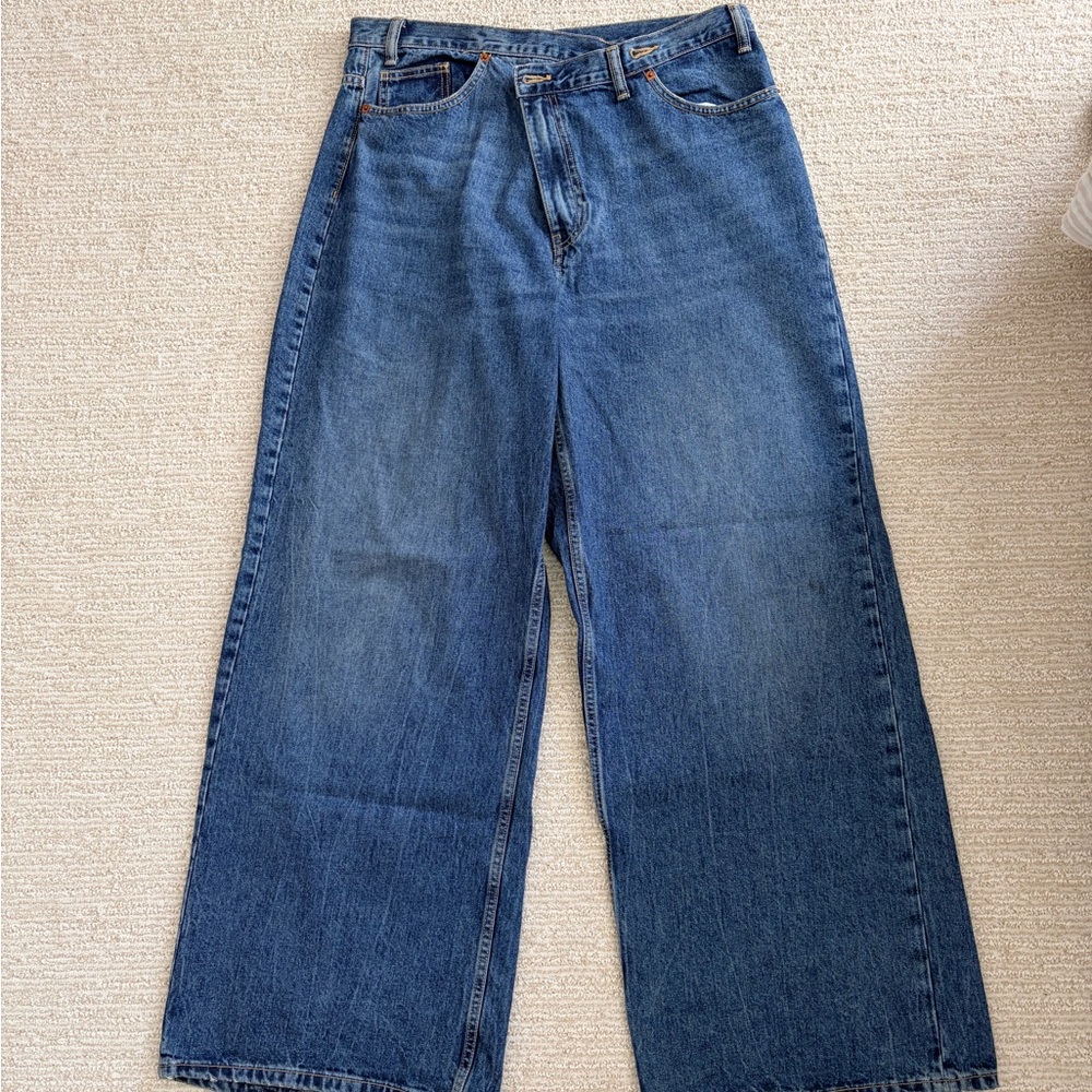 Zara Blue Denim Wide Leg Jeans